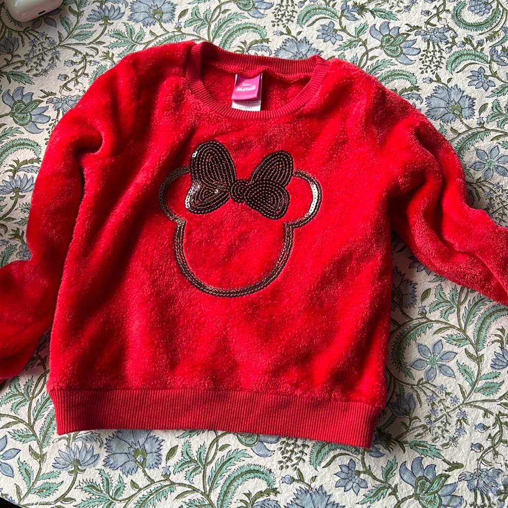 Disney Junior Minnie Mouse fuzzy sweatshirt